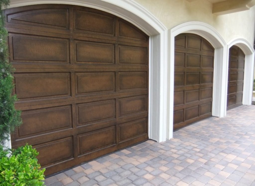 Faux wood garage door Round Rock