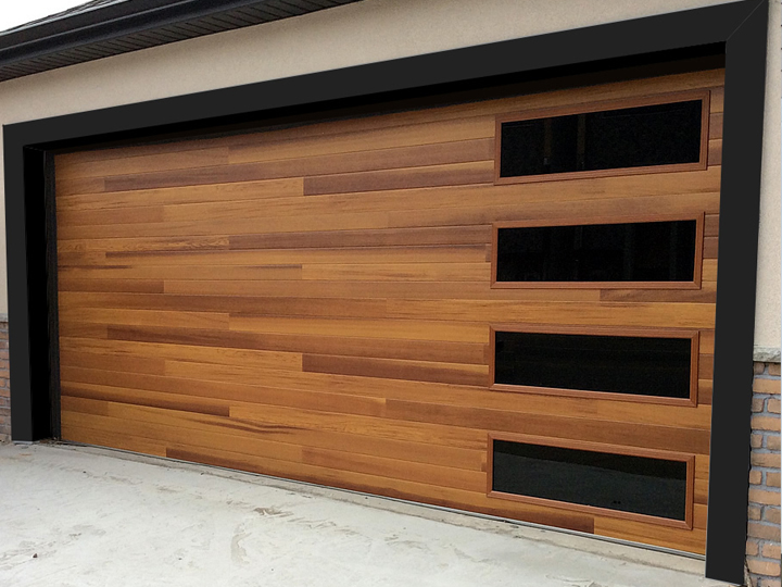 Modern Wood Garage Door Round RockTexas